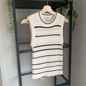 Madewell Striped Knit Sweater Vest in Cotton